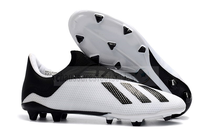 Adidas Crampon De Foot X 18.2 FG Blanc Noir