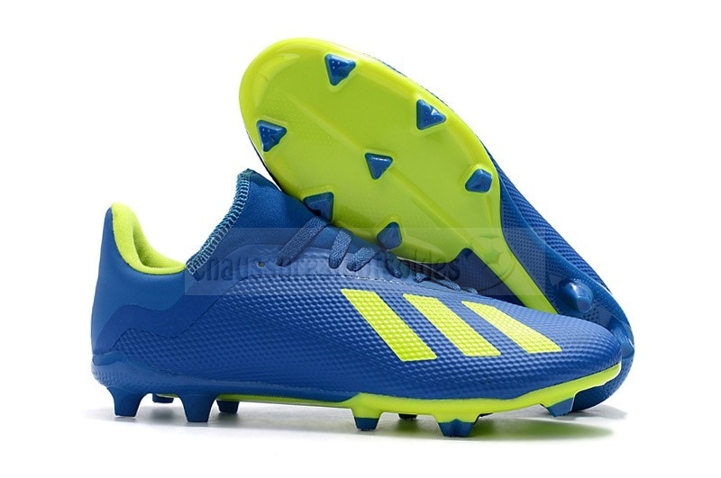 Adidas Crampon De Foot X 18.3 TPU FG Bleu Jaune