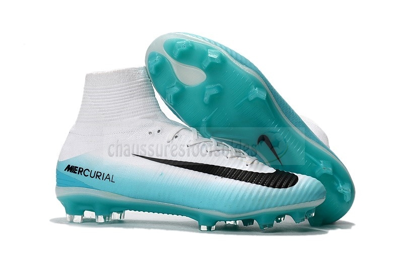 Nike Crampon De Foot Mercurial Superfly V FG Blanc Bleu