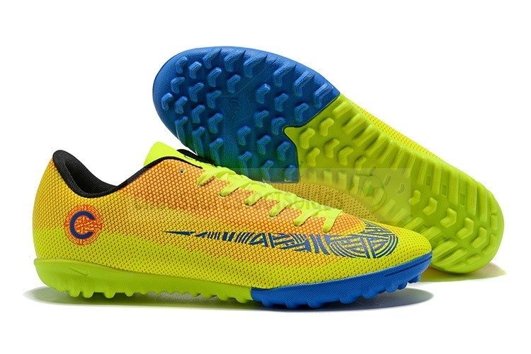 Nike Crampon De Foot Mercurial Vapor XII TF Orange Bleu Jaune