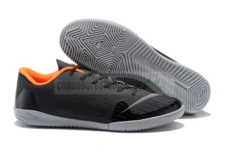Nike Crampon De Foot Mercurial VaporX 12 Club IC Noir Gris Orange