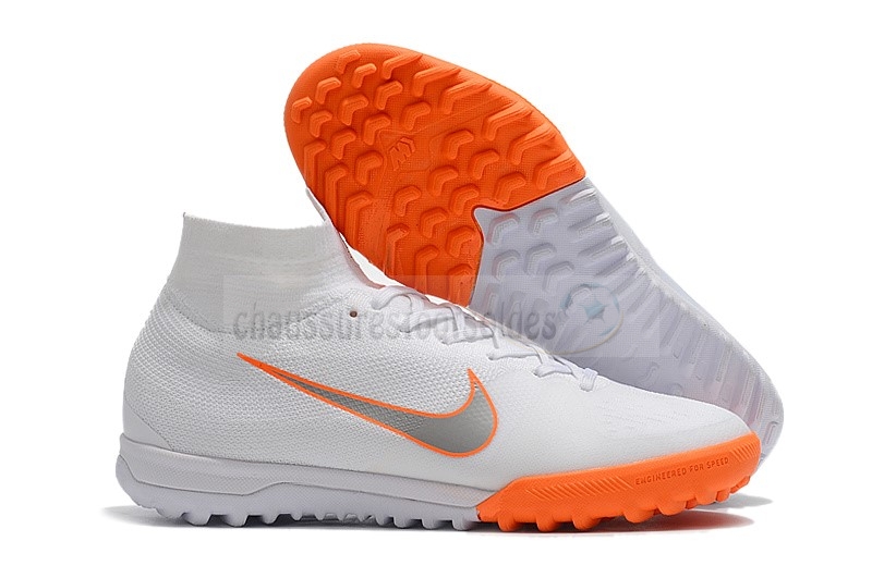 Nike Crampon De Foot SuperflyX 6 Elite TF Blanc Orange