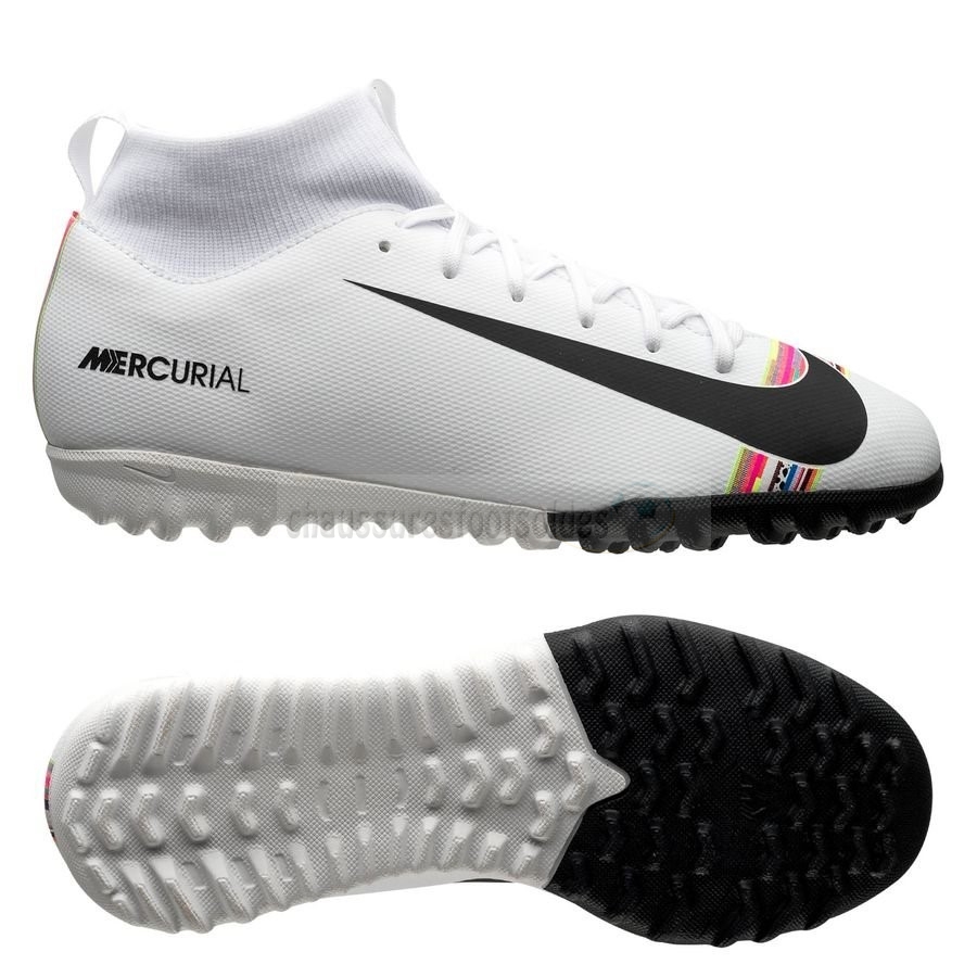Nike Crampon De Foot Mercurial Superfly 6 Academy Enfants TF LVL UP Blanc