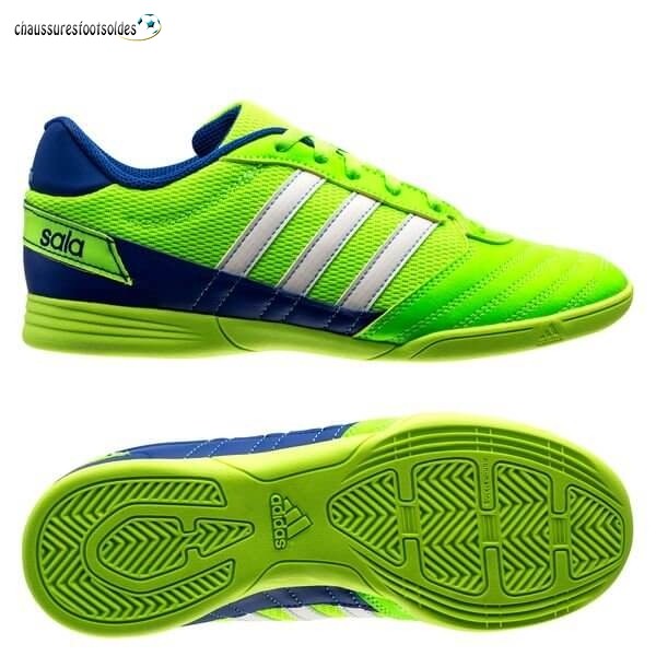 Adidas Crampon De Foot Super Sala Enfants IC Vert Blanc Bleu
