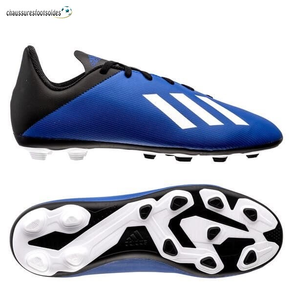 Adidas Crampon De Foot X 19.4 Enfants FG/AG Bleu Blanc Noir