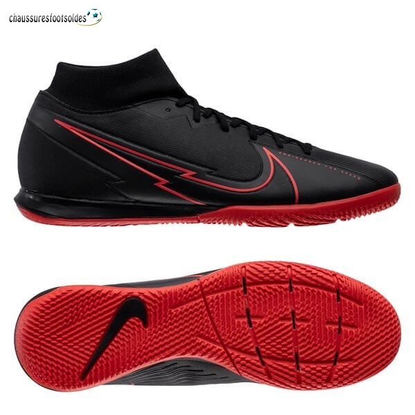 Nike Crampon De Foot Mercurial Superfly 7 Academy IC Noir Rouge