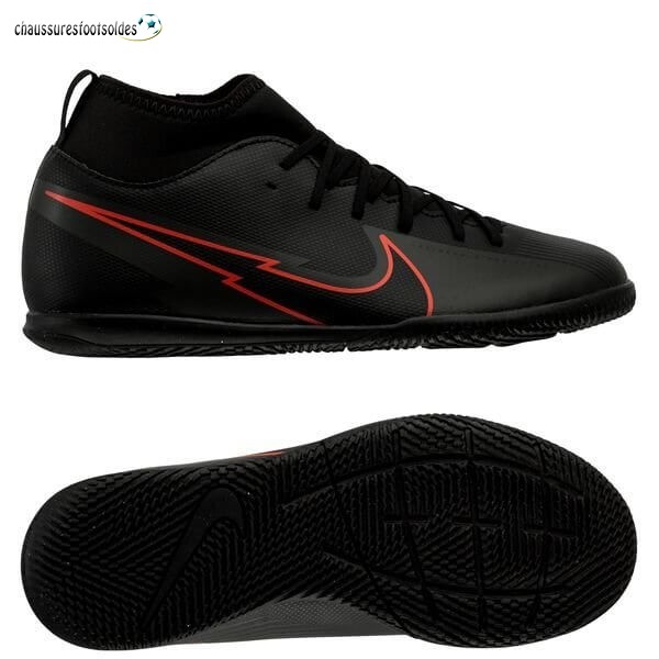 Nike Crampon De Foot Mercurial Superfly 7 Club Enfants IC Noir Rouge