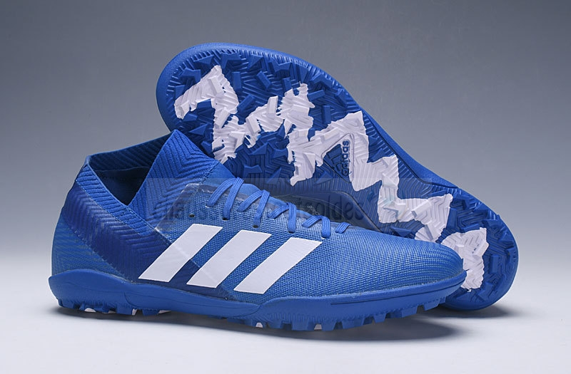 Adidas Crampon De Foot Nemeziz Messi 18.1 TF Bleu Blanc