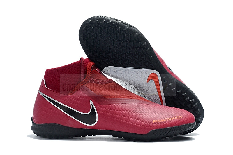 Nike Crampon De Foot Phantom Vision Elite DF TF Rouge Noir
