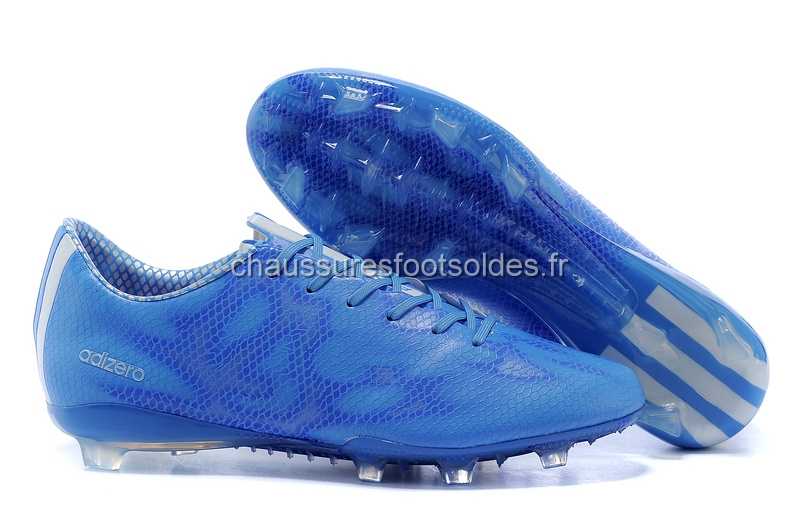 Adidas Crampon De Foot F50 Adizero FG Bleu Blanc