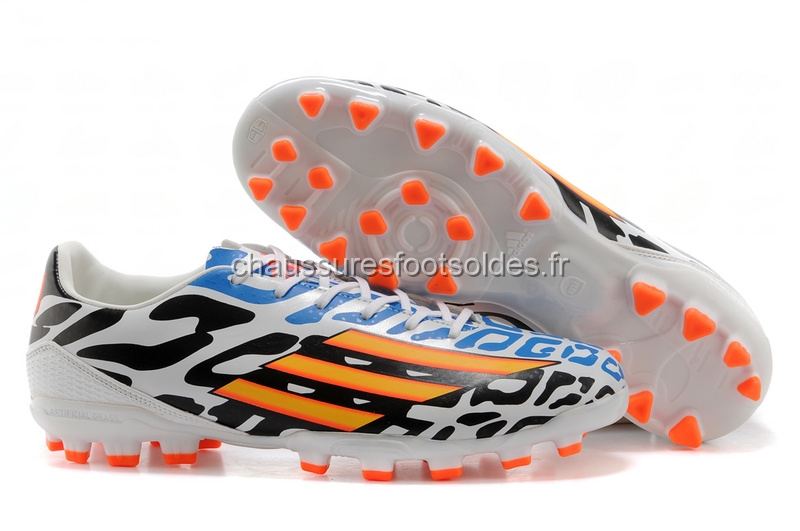 Adidas Crampon De Foot Messi F50 AG Blanc Noir Orange