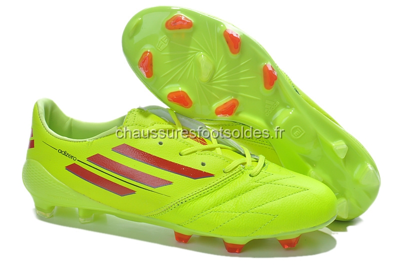Adidas Crampon De Foot Messi F50 FG Vert Fluorescent Rouge