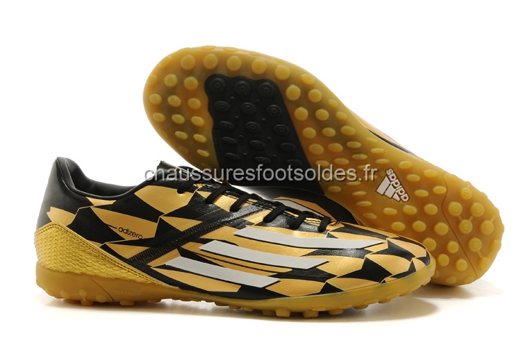 Adidas Crampon De Foot Messi F50 TF Doré Noir