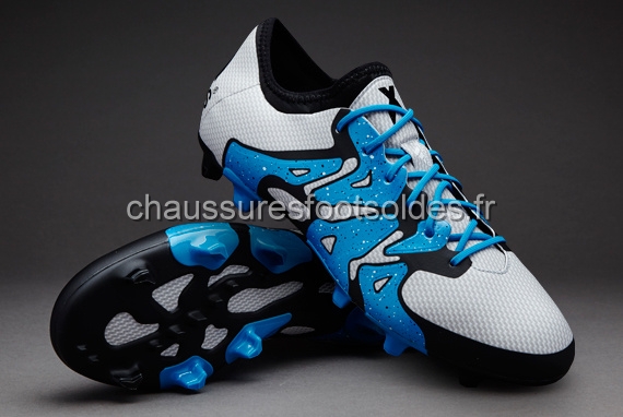 Adidas Crampon De Foot X 15.1 AG FG Blanc Bleu Noir