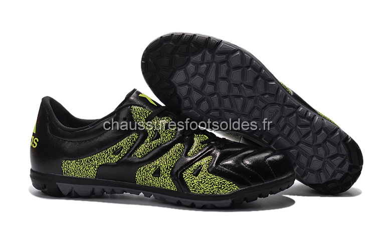 Adidas Crampon De Foot X 15.1 TF Noir Vert Fluorescent