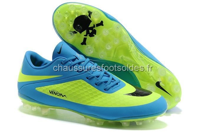 Nike Crampon De Foot HyperVenom AG Bleu Vert Fluorescent