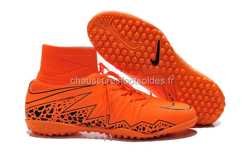 Nike Crampon De Foot HyperVenom Alto TF Orange Noir