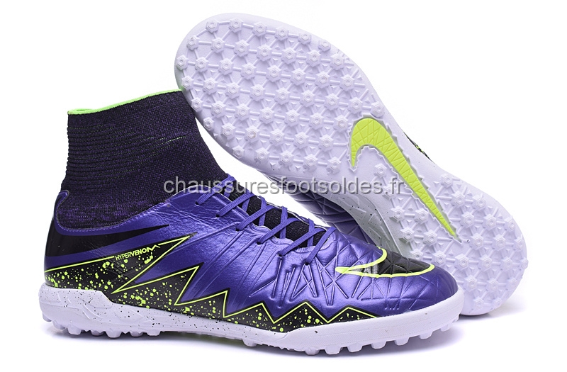 Nike Crampon De Foot HyperVenom II Alto TF Noir Violet Blanc