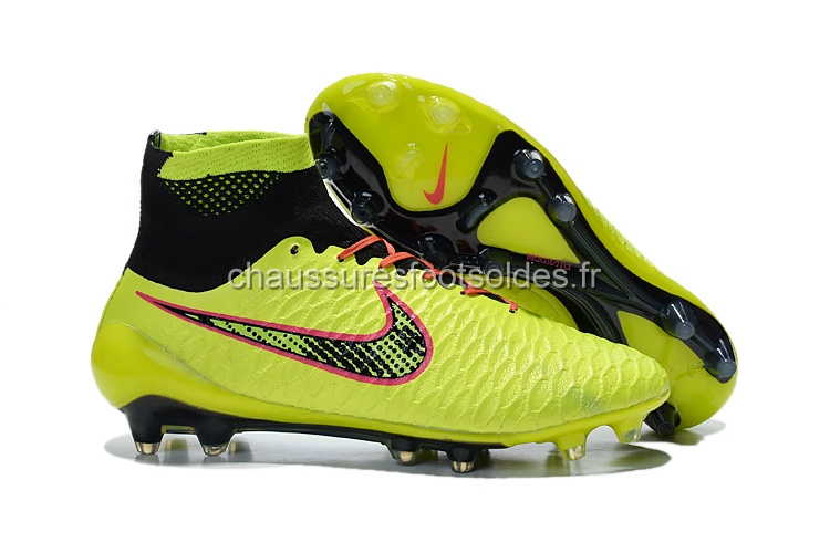 Nike Crampon De Foot Magista Obra FG Noir Vert Fluorescent
