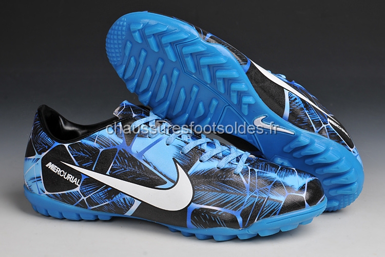 Nike Crampon De Foot Mercurial Vapor IX TF Noir Bleu Blanc