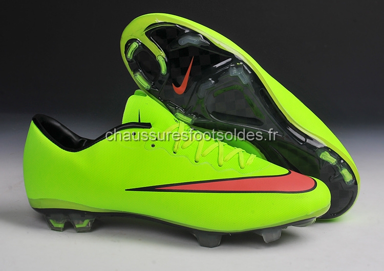 Nike Crampon De Foot Mercurial X Vapor FG Vert Fluorescent Rouge