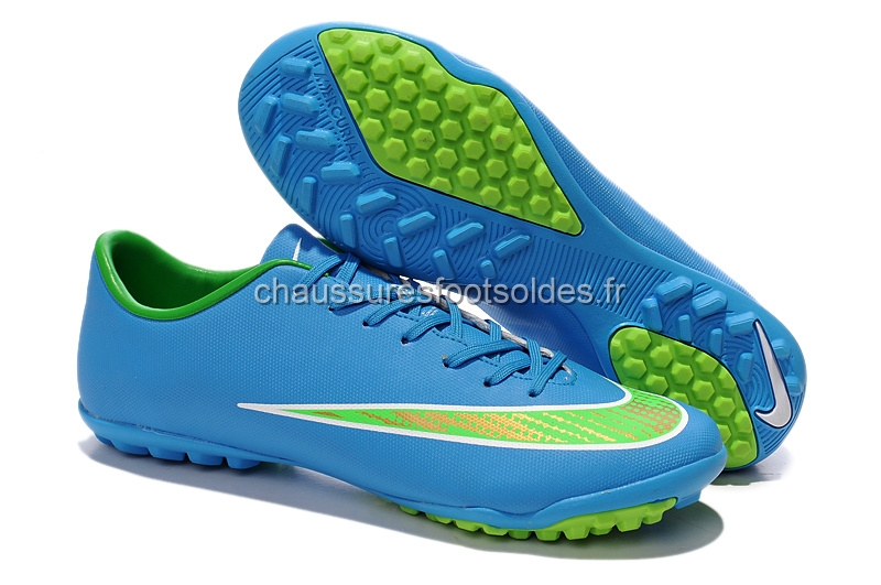 Nike Crampon De Foot Mercurial X Victory TF Bleu Vert