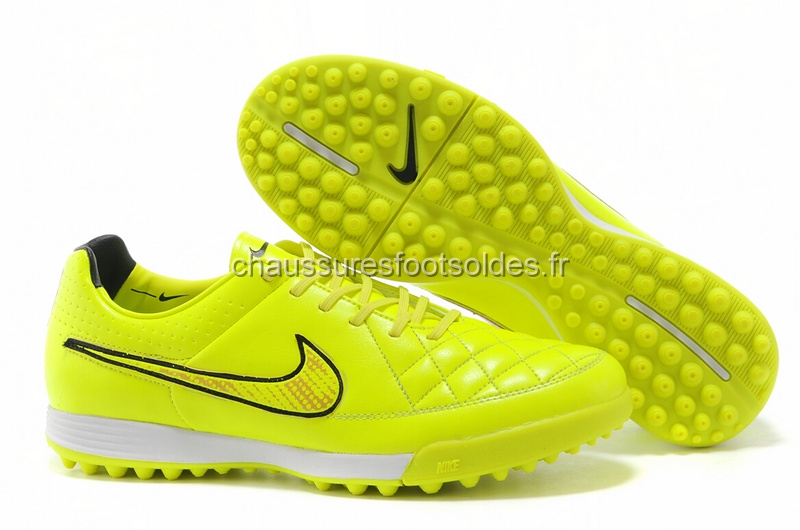 Nike Crampon De Foot Tiempo Mystic V TF Vert Fluorescent