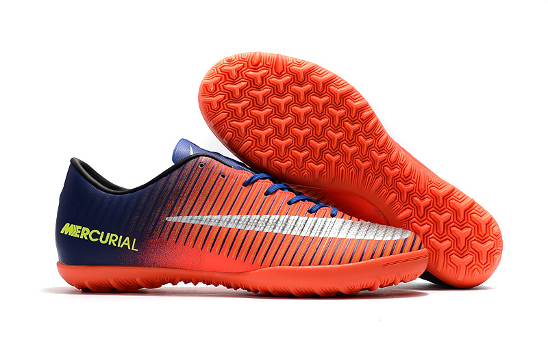Nike Crampon De Foot Mercurial XI TF Bleu Jaune Orange