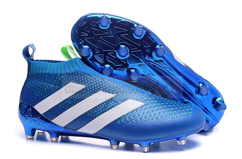 Adidas Crampon De Foot Ace 16+ PureControl FG Bleu Blanc