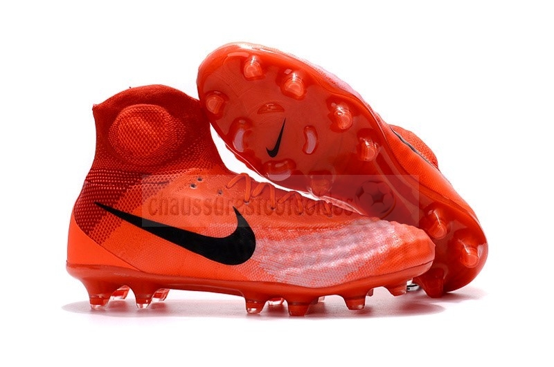 Nike Crampon De Foot Magista obra II FG Orange Noir Rouge