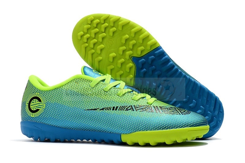 Nike Crampon De Foot Mercurial Vapor XII TF Bleu Jaune