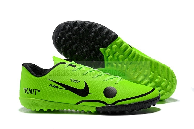 Nike Crampon De Foot Mercurial Vapor XII TF Noir Vert Or