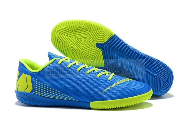 Nike Crampon De Foot Mercurial VaporX 12 Club IC Bleu Vert Lineaire