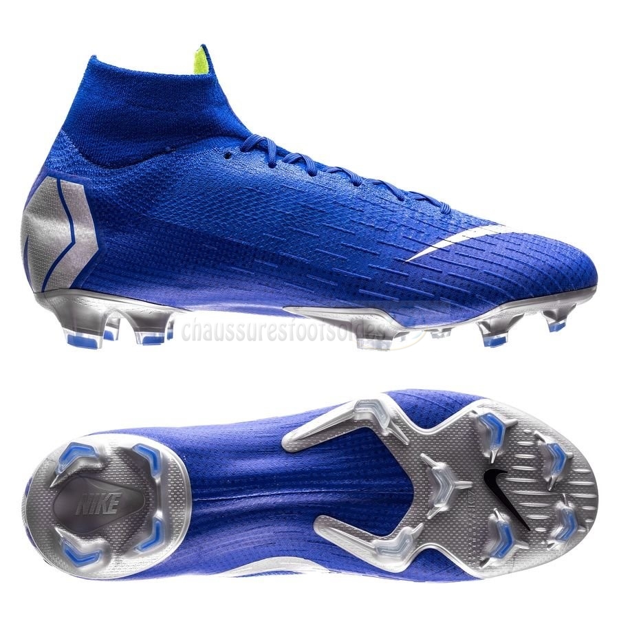 Nike Crampon De Foot Mercurial Superfly 6 Elite FG Bleu