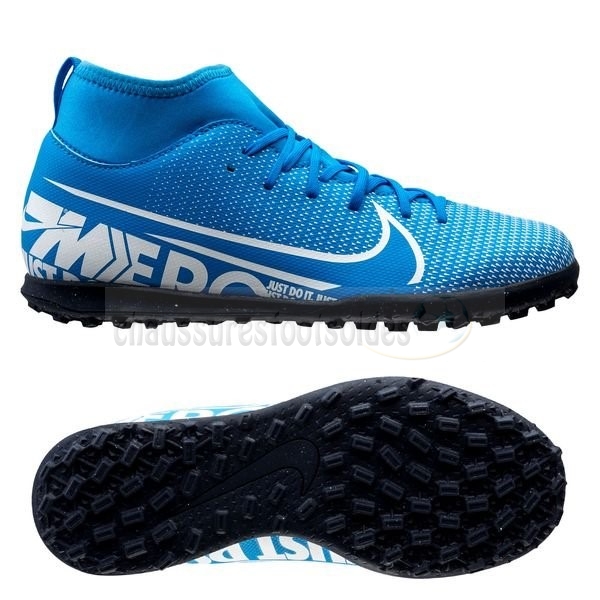 Nike Crampon De Foot Mercurial Superfly 7 Club TF Bleu