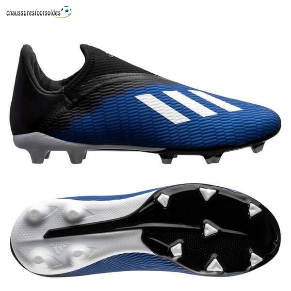 Adidas Crampon De Foot X 19.3 Enfants FG/AG Bleu Noir Blanc