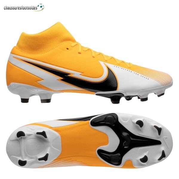 Nike Crampon De Foot Mercurial Superfly 7 Academy MG Daybreak Orange Noir Blanc