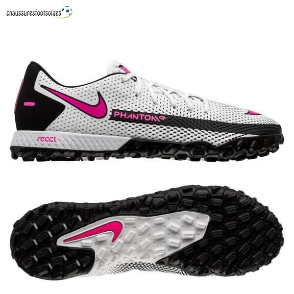 Nike Crampon De Foot Phantom GT React Pro TF Daybreak Blanc Rose Noir