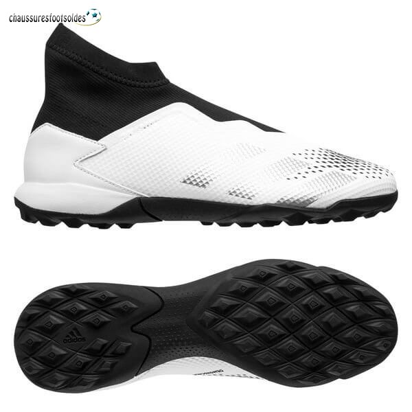 Adidas Crampon De Foot Predator 20.3 Laceless TF Inflight Blanc Noir