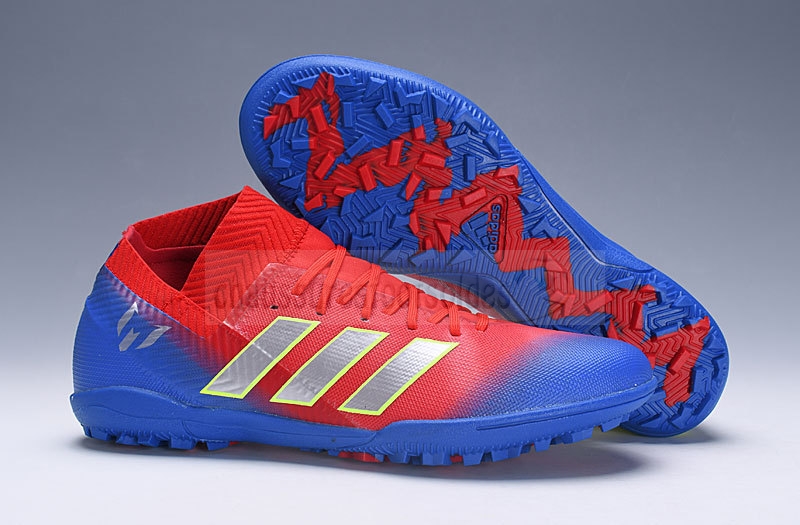 Adidas Crampon De Foot Nemeziz Messi 18.1 TF Bleu Rouge