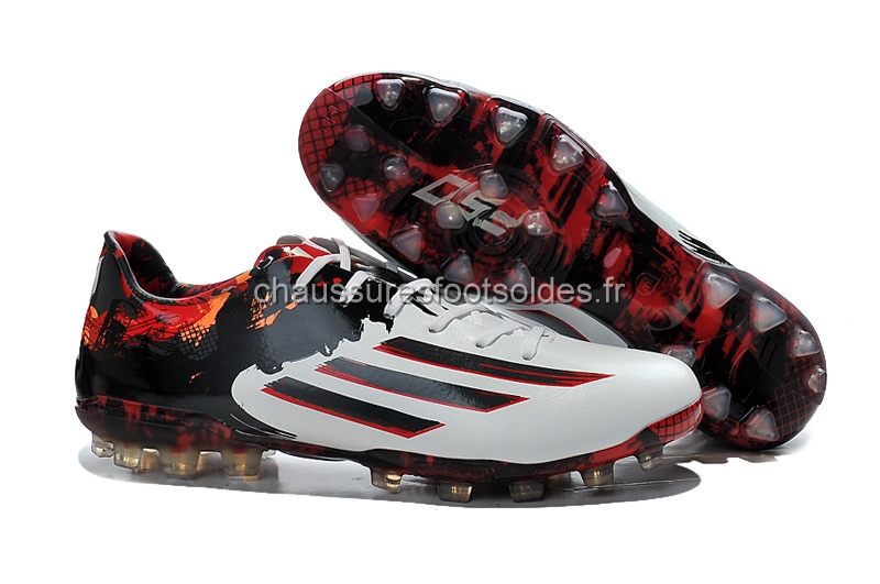 Adidas Crampon De Foot Messi F50 AG Blanc Noir Rouge