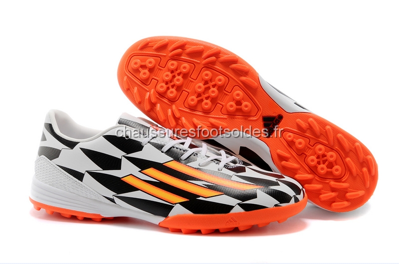 Adidas Crampon De Foot Messi F50 TF Noir Blanc Orange