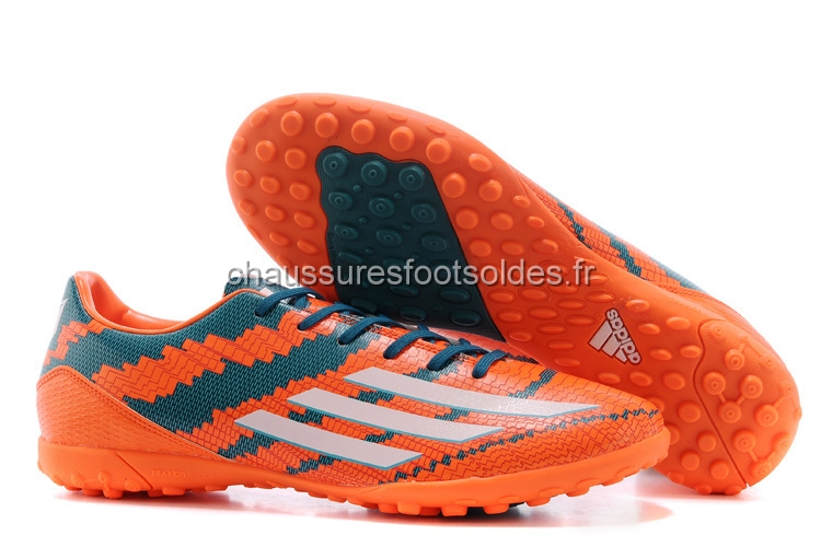 Adidas Crampon De Foot Messi F50 TF Orange Bleu Rouge