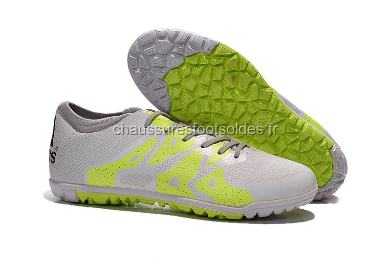 Adidas Crampon De Foot X 15.3 TF Gris Vert Fluorescent
