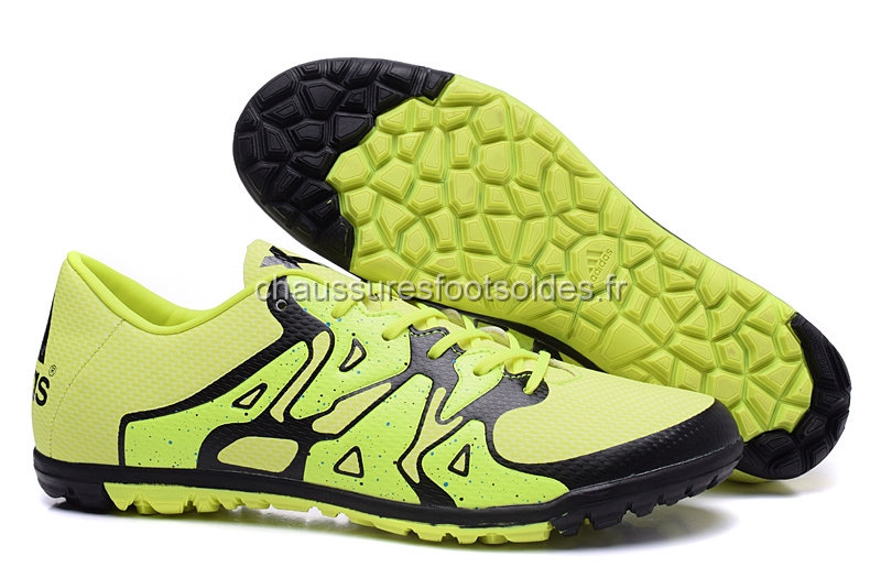 Adidas Crampon De Foot X 15.3 TF Noir Vert Fluorescent