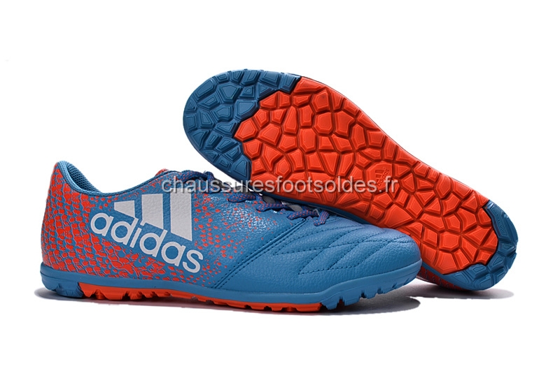 Adidas Crampon De Foot X 16 TF Bleu Rouge