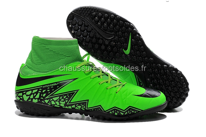 Nike Crampon De Foot HyperVenom Alto TF Vert Noir