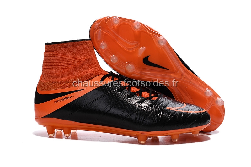 Nike Crampon De Foot HyperVenom II Alto FG Orange Noir