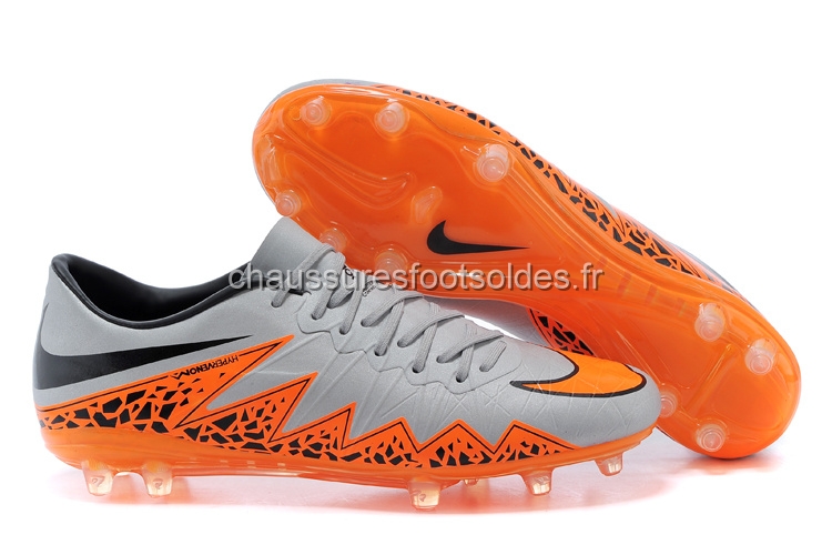 Nike Crampon De Foot HyperVenom II FG Gris Orange