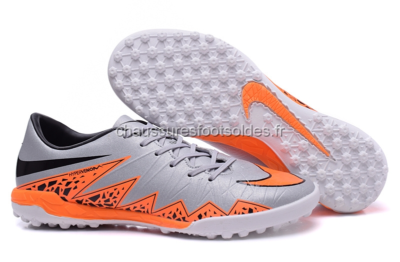 Nike Crampon De Foot HyperVenom II TF Gris Blanc